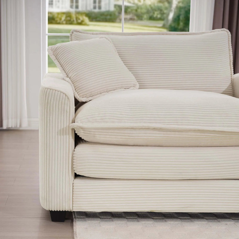 Modern Classic Fabric Single Chair Deep Seat Sofa With Pillow by HouseOfZazla