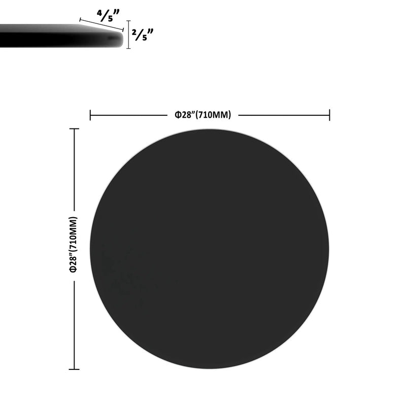 28" Round Tempered Glass Table Top Clear Glass Thick Beveled Polished Edge by HouseOfZazla