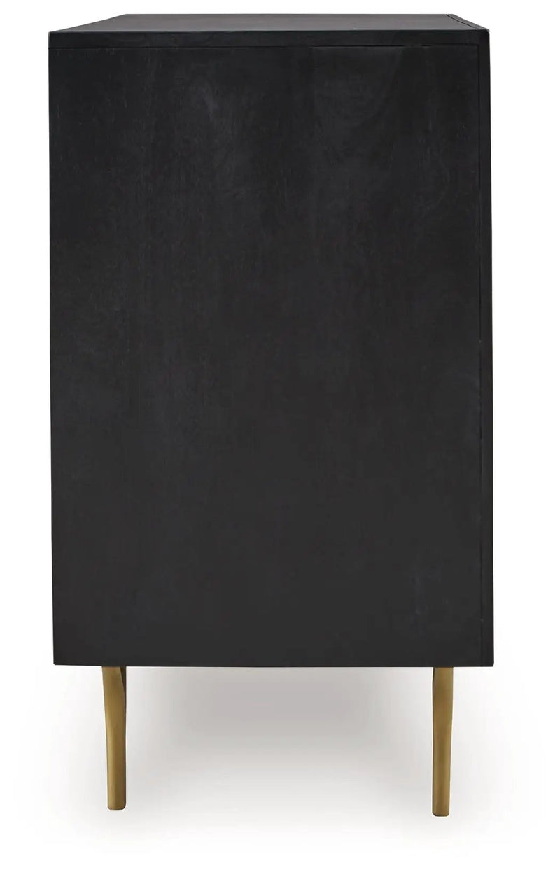 Tayner - Accent Cabinet - Black / Gold Finish by Unique Piece Furniture