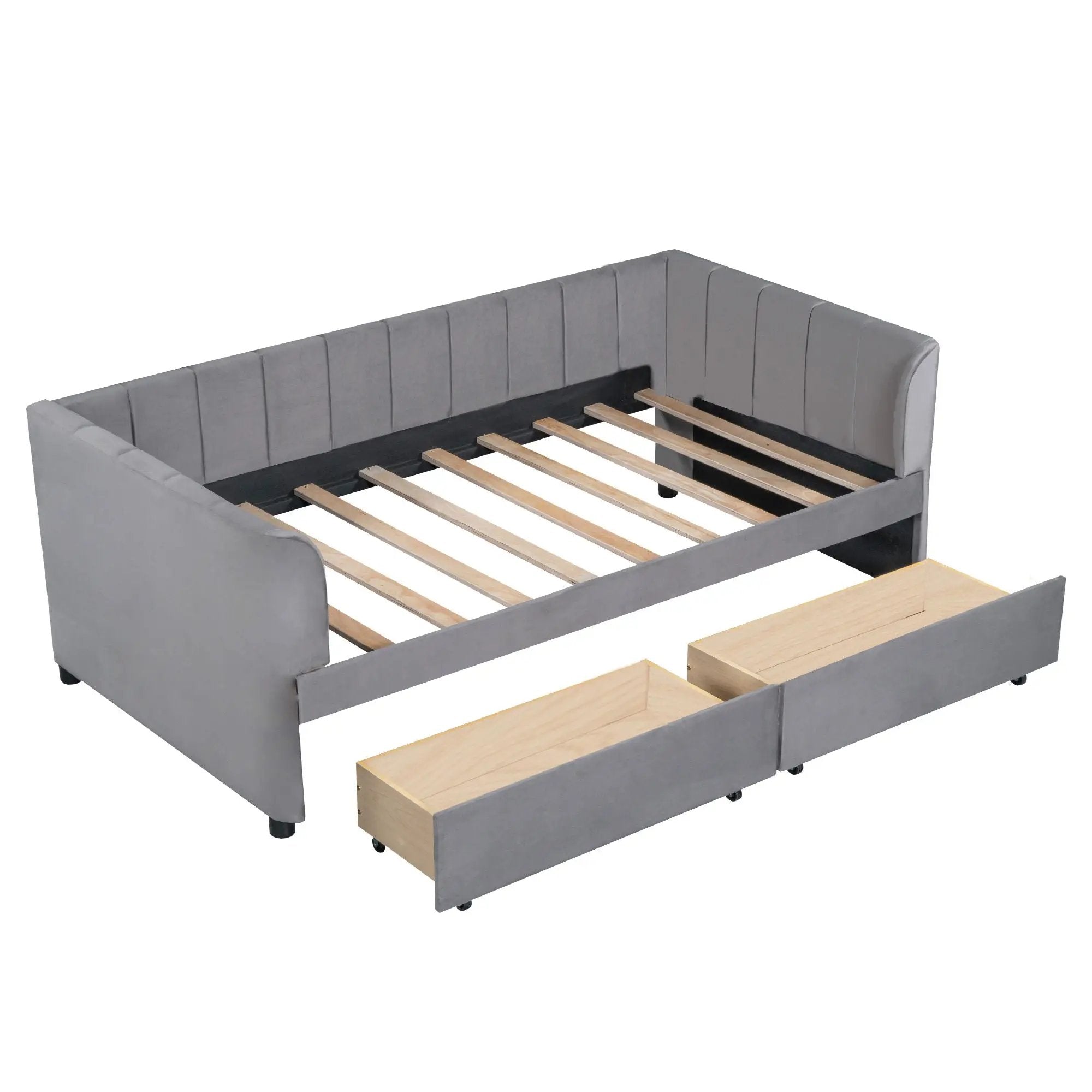 Upholstered Daybed With Ergonomic Design Backrest by HouseOfZazla