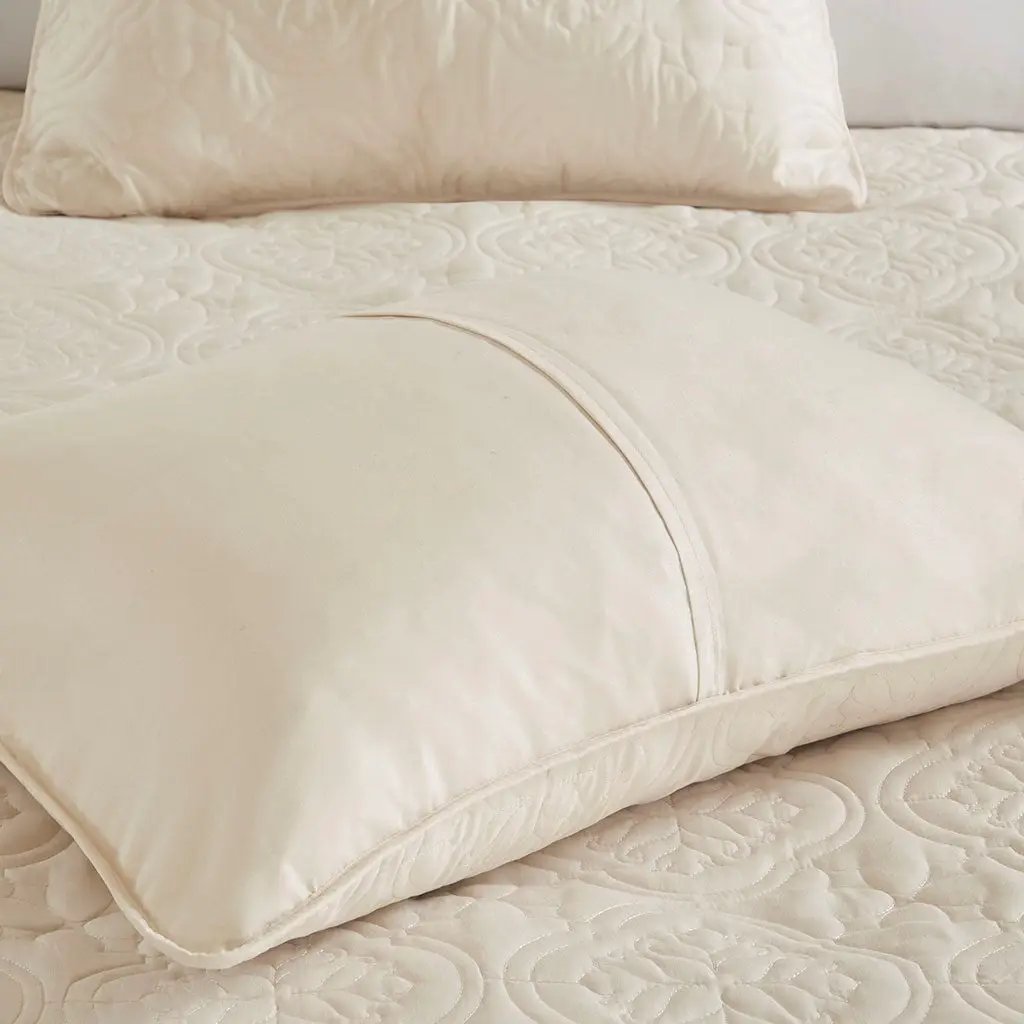 3 Piece Reversible Bedspread Set Cream Full/Queen by HouseOfZazla