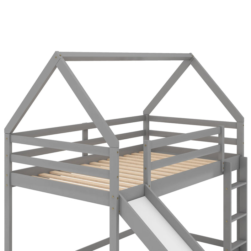 House Shape Bunk Bed With Slide And Ladder by HouseOfZazla