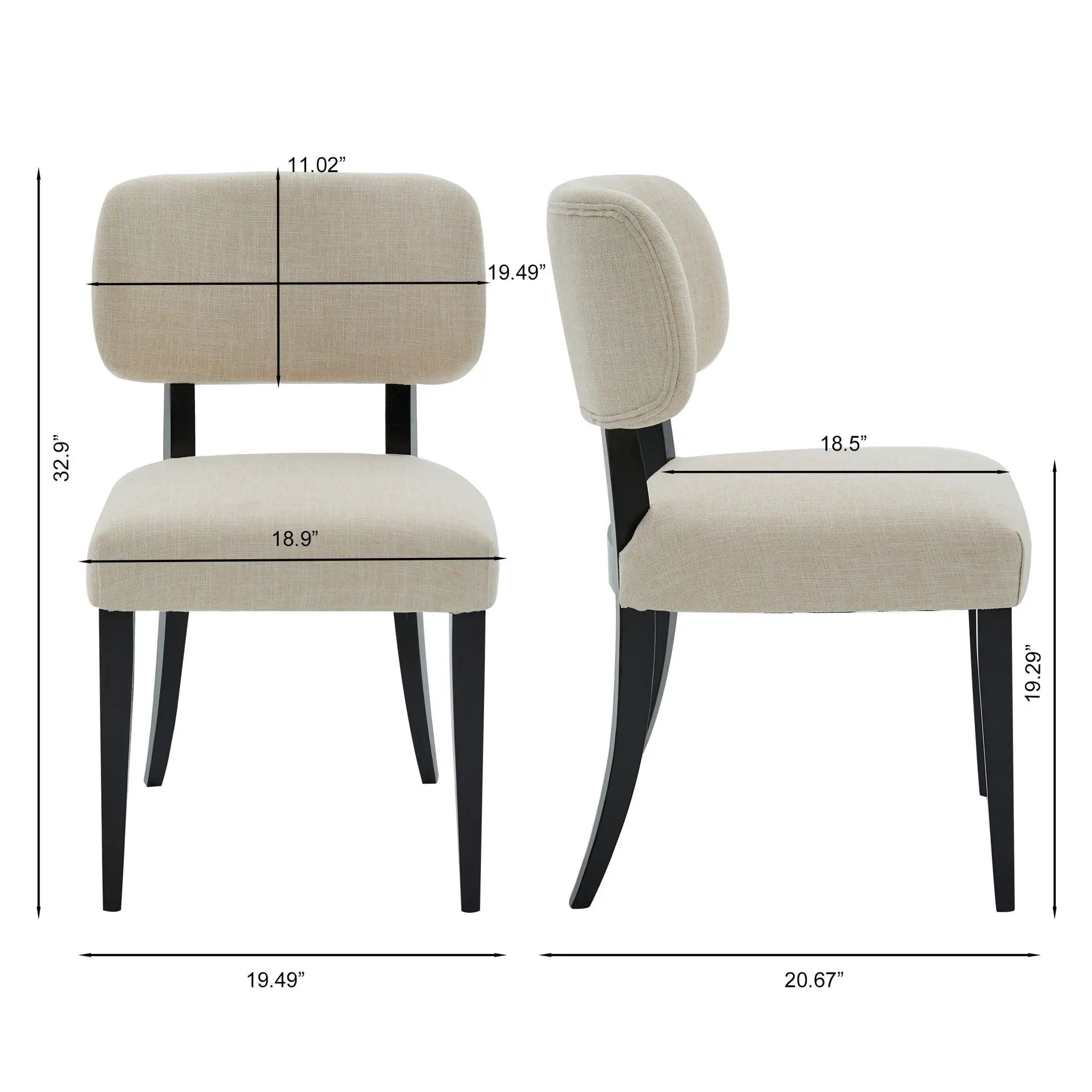 Kitchen Dining Chairs (Set of 2) - Cream by HouseOfZazla
