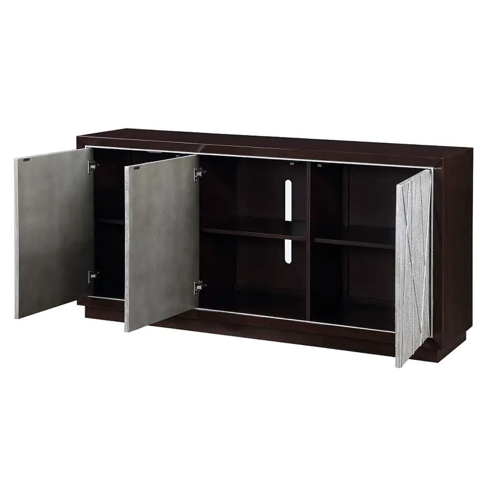 Geranio - Console Cabinet - Metallic Silver & Walnut by Unique Piece Furniture