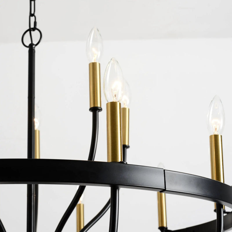 15-Light Industrial Iron Candle Chandelier Modern Farmhouse Pendant Light by HouseOfZazla