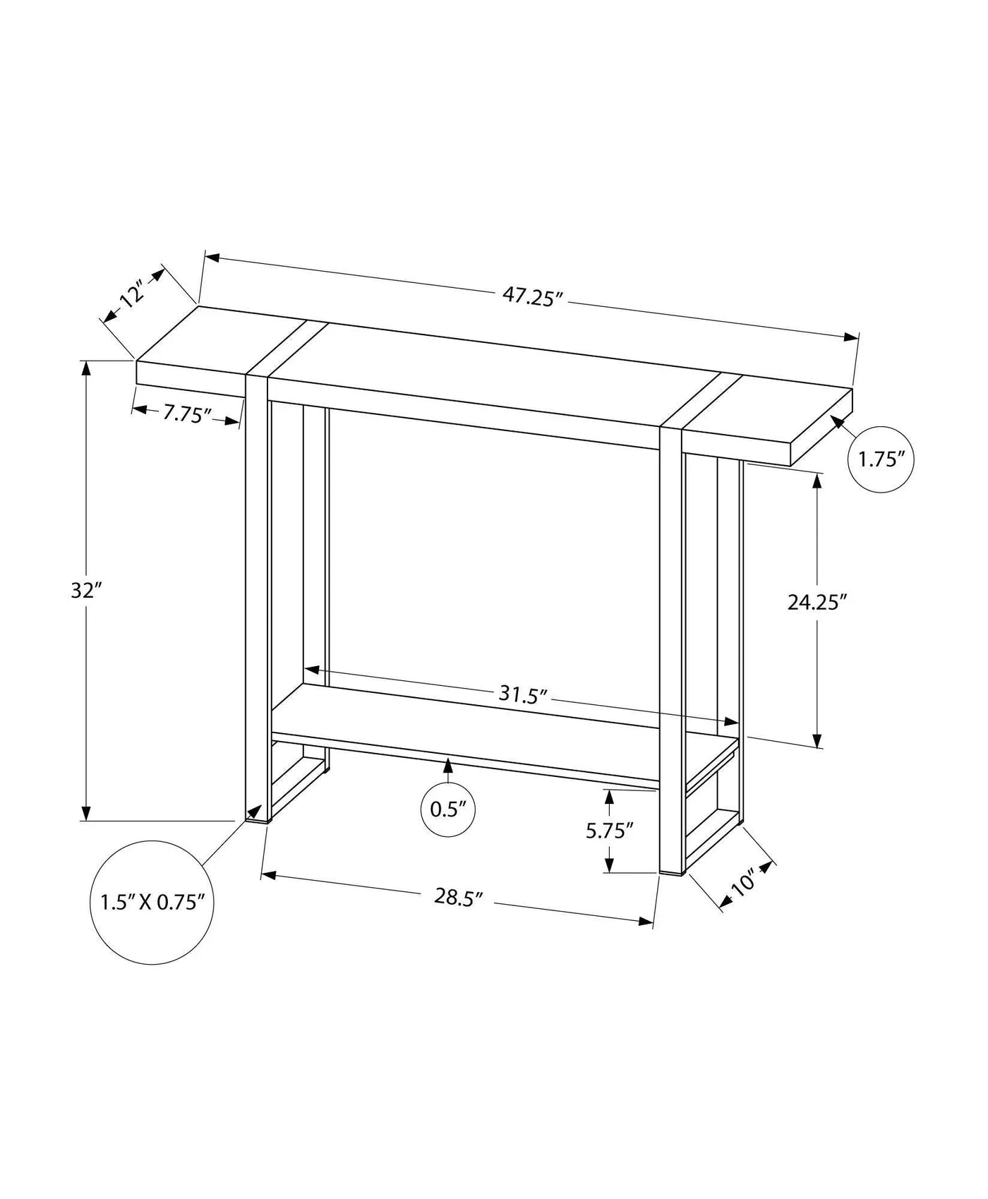 Accent Console Table For Entryway, Design Style by Unique Piece Furniture