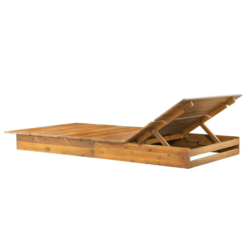 Acacia Wood Outdoor Chaise Lounge by HouseOfZazla