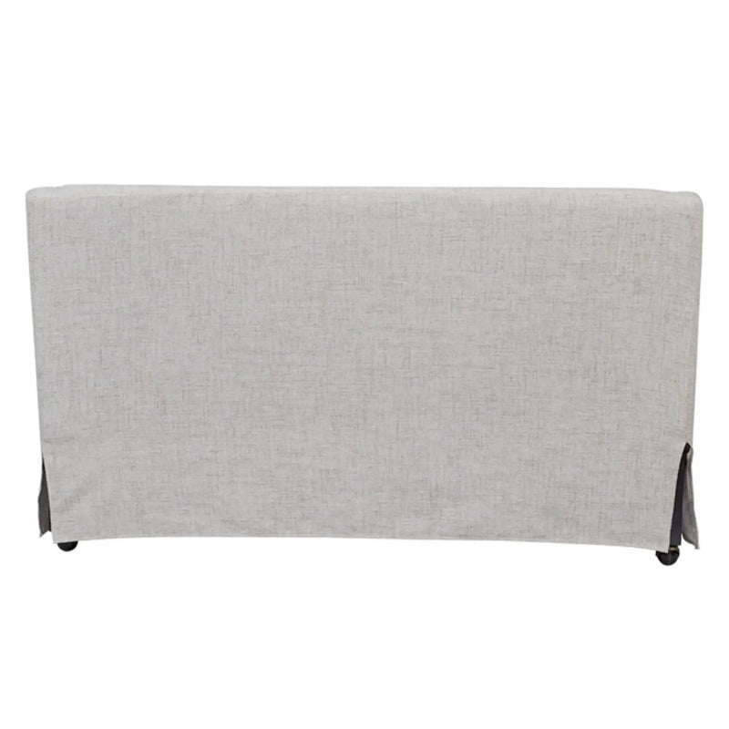 Slip Covered Settee With Casters - Beige by HouseOfZazla