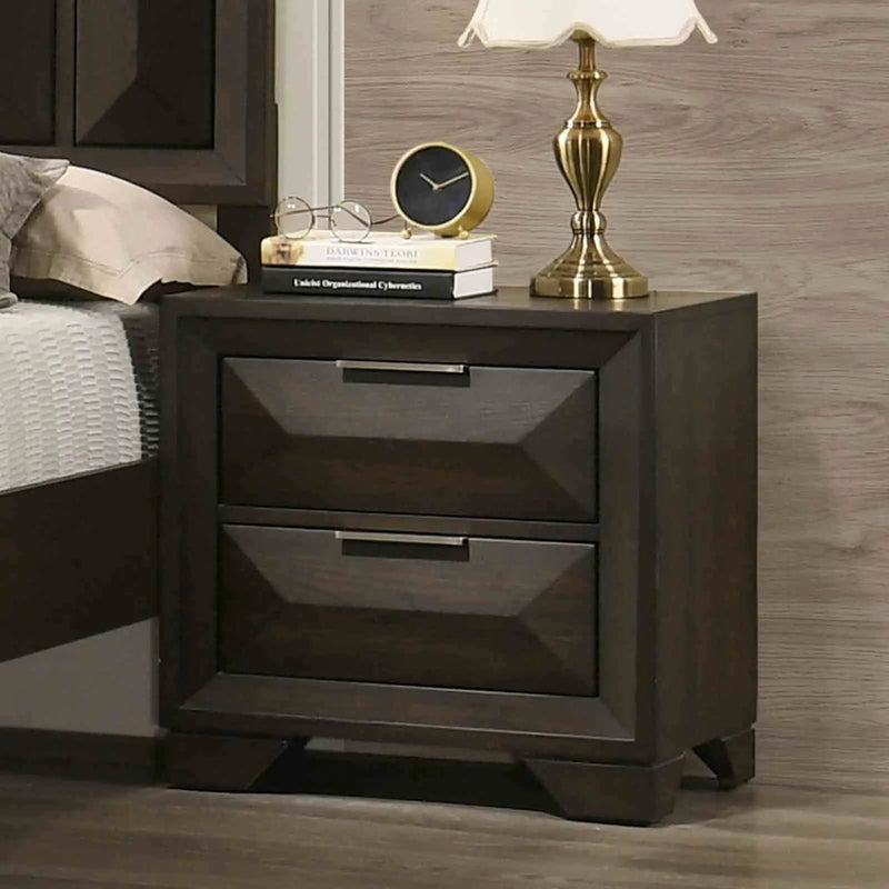 3 Piece Bedroom Set With Faceted Panels Bed And 2 Nightstands by HouseOfZazla