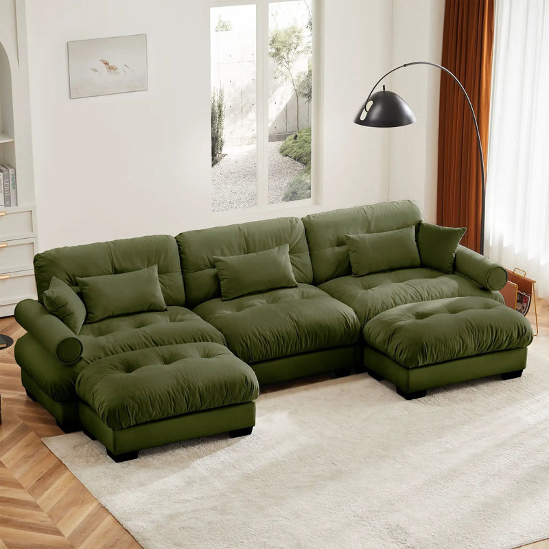 Super Comfort Oversized Modular Sectional Sofa With Movable Ottoman by Unique Piece Furniture