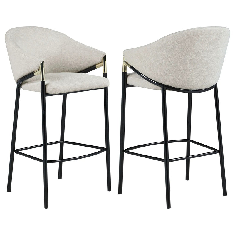 Chadwick Fabric Upholstered Bar Chair Beige (Set of 2) by Unique Piece Furniture