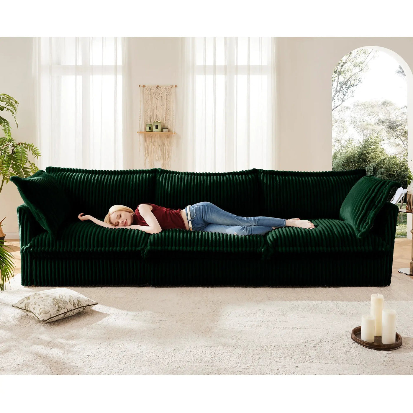 Slipcovered Modern 3 Seater Sofa by HouseOfZazla