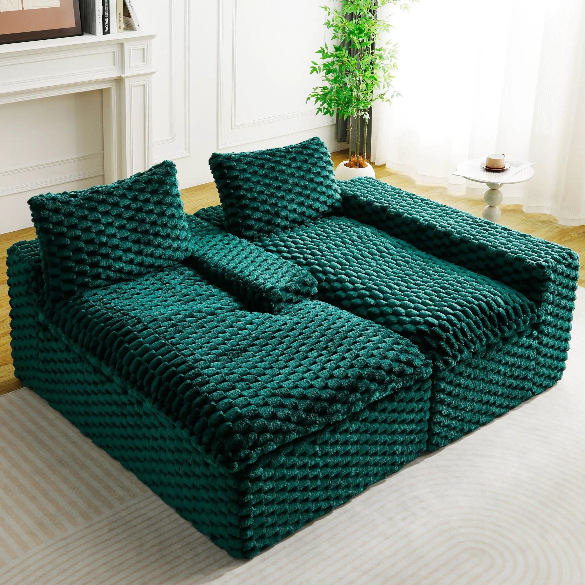 Modular Sofa, Convertible Twin Seat With Chaise Lounge by HouseOfZazla