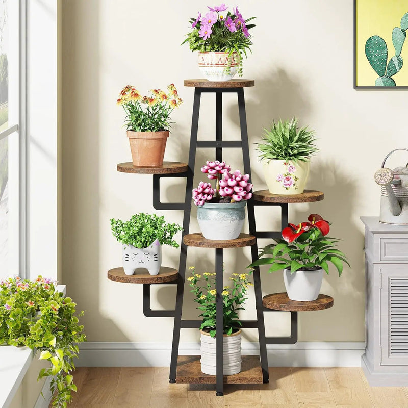 7 Tier Corner Plant Shelf With High Low Design For Living Room by HouseOfZazla