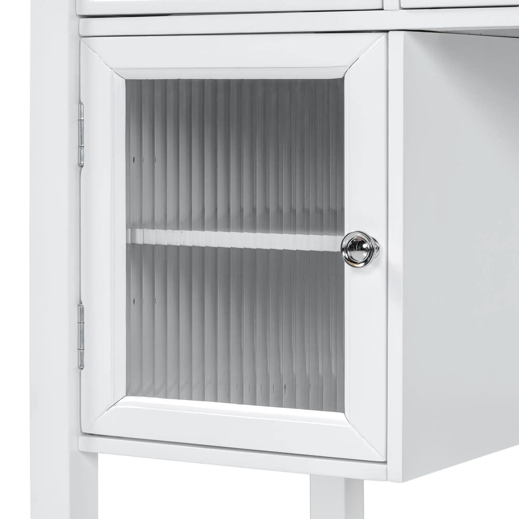 Elegant Makeup Vanity Desk With Adjustable Mirror And Storage And Construction - White by HouseOfZazla