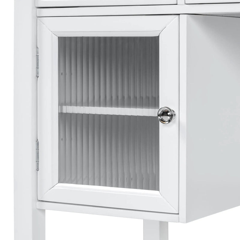 Elegant Makeup Vanity Desk With Adjustable Mirror And Storage And Construction - White by HouseOfZazla