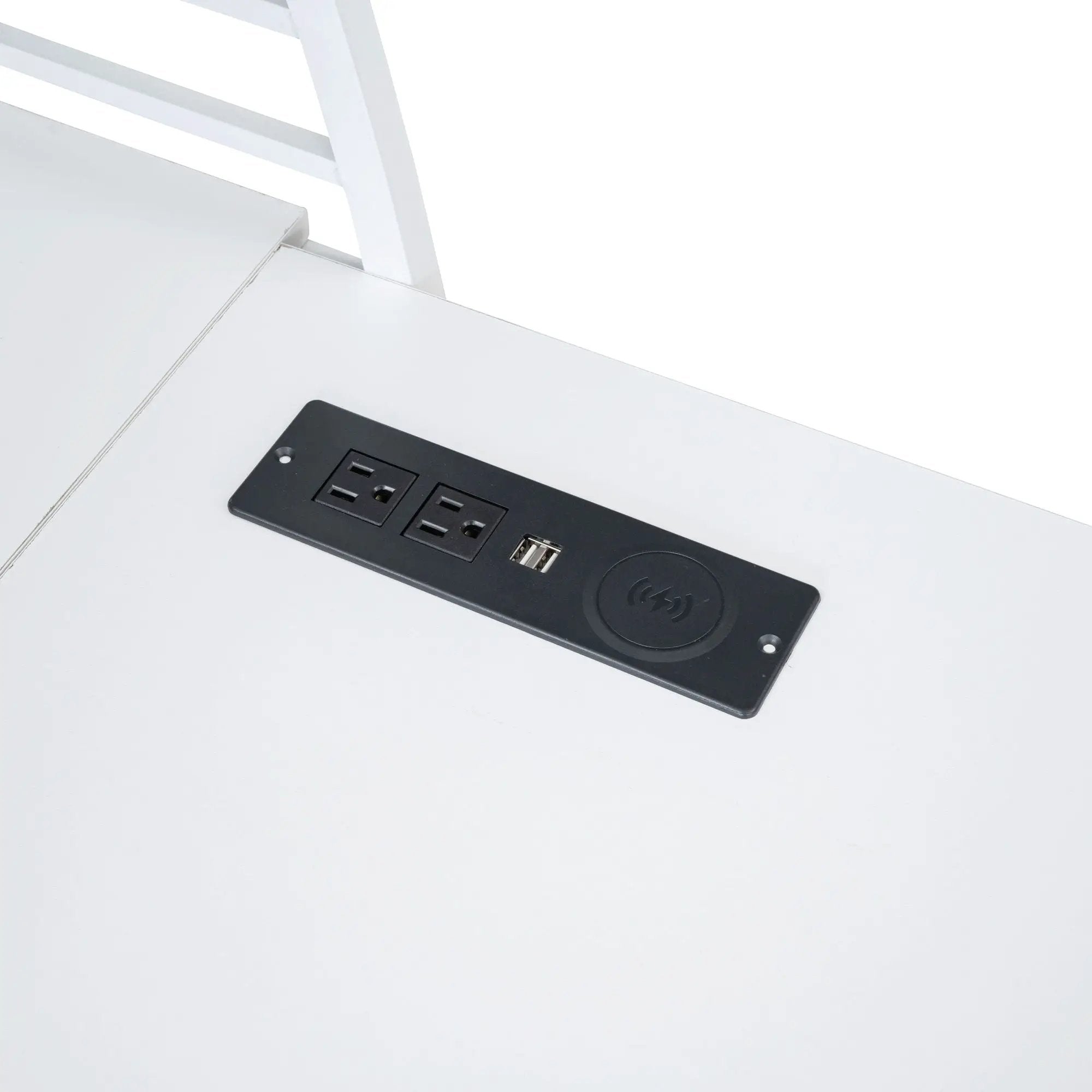 Loft Bed With 4 Layers Of Shelves And L-Shaped Desk, Stylish Metal Frame Bed With A Set Of Sockets, USB Ports And And Wireless Charging by HouseOfZazla