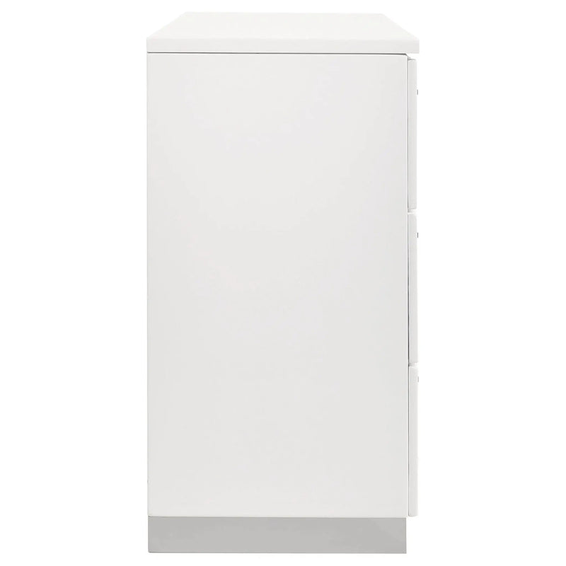 Dulcey - 6 Drawer Dresser With Accents, Bedroom Storage - Gloss White by HouseOfZazla