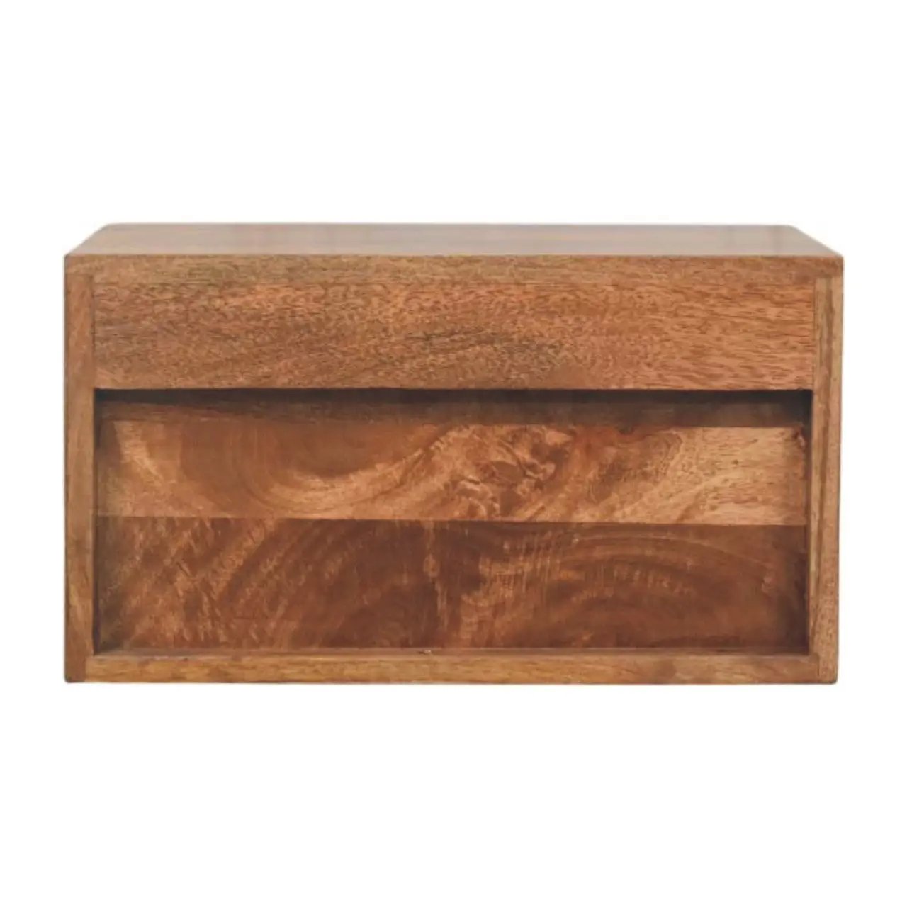 Solid Wood Arno Wall-Mounted Nightstand in Golden Teak by HouseOfZazla