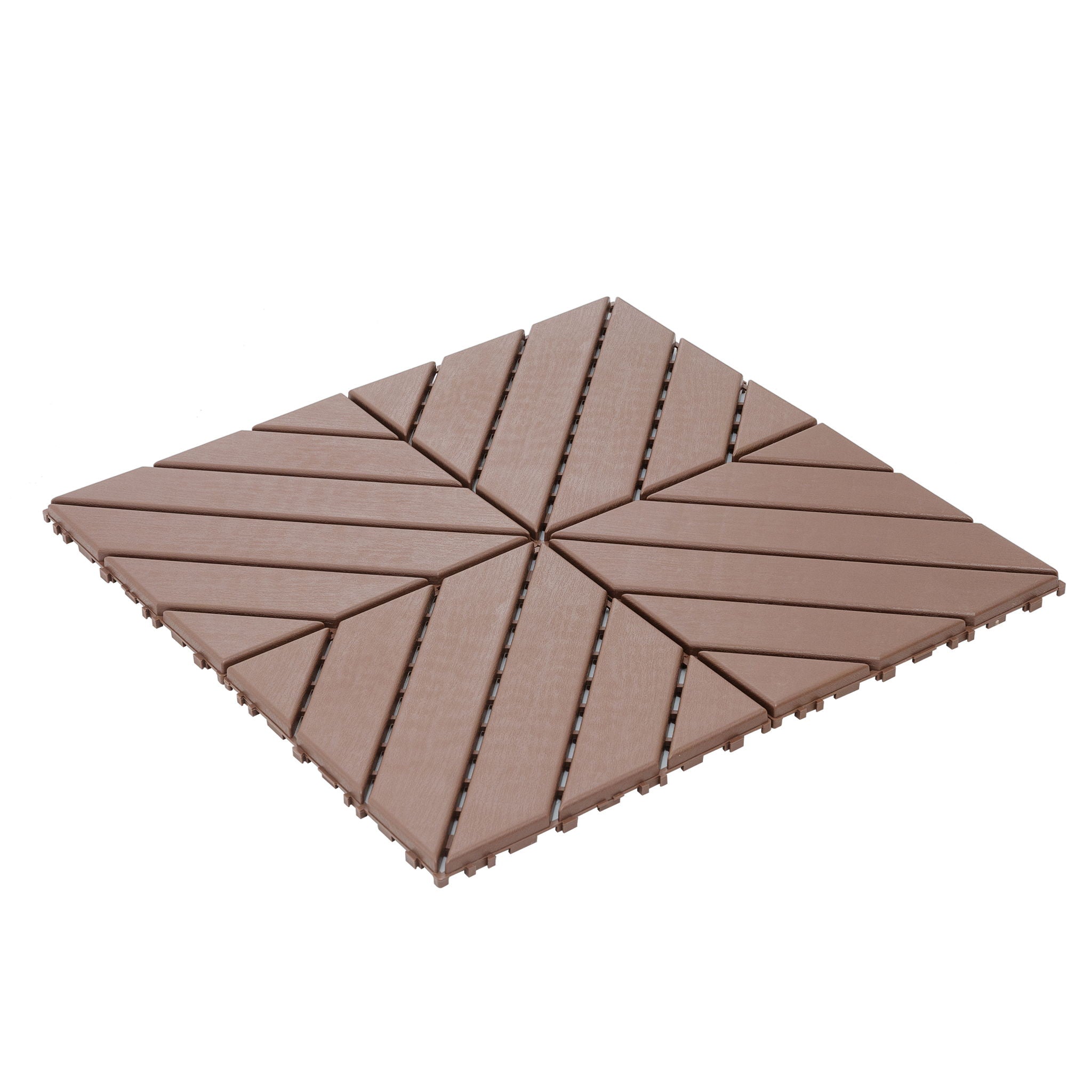 Interlocking Deck Waterproof Outdoor Patio Tiles (Set of 44) - Brown by HouseOfZazla