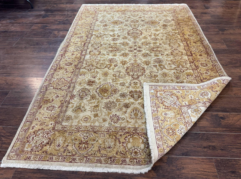 Turkish Oushak Rug 6x9, Vintage, Beige by Jewel Rugs