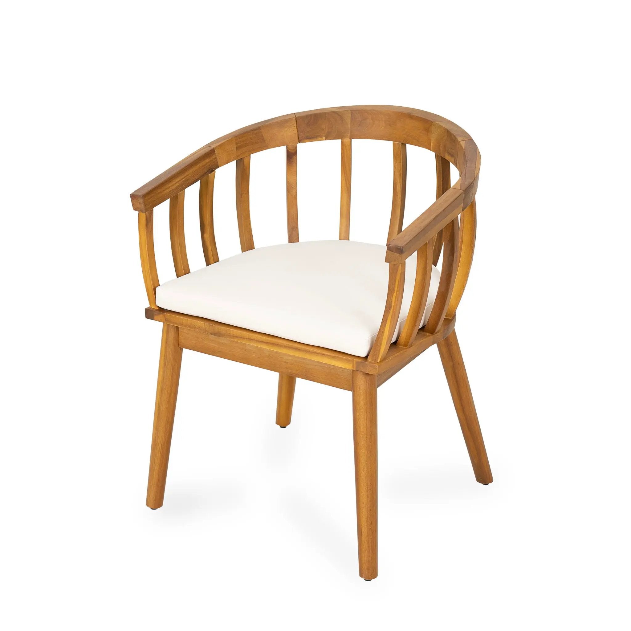 Klismos Dining Armchair (Set of 2) - Teak / Beige by HouseOfZazla