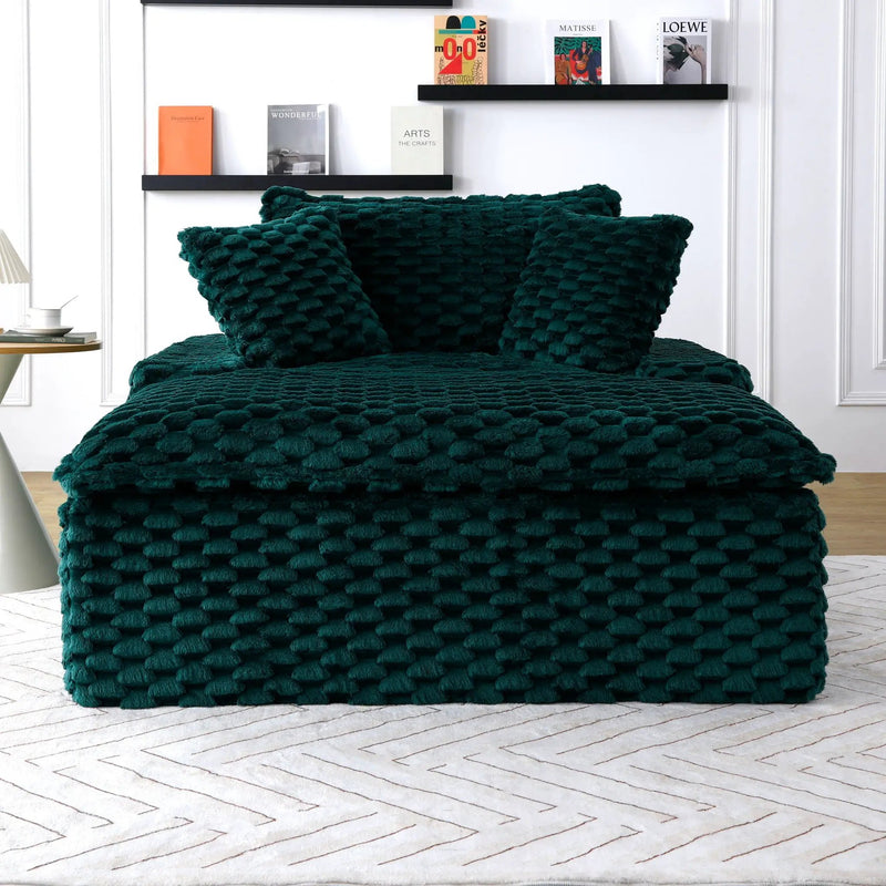 Comfort Bearing Sofa With 2 Pillows And 1 Backrest - Green by Unique Piece Furniture