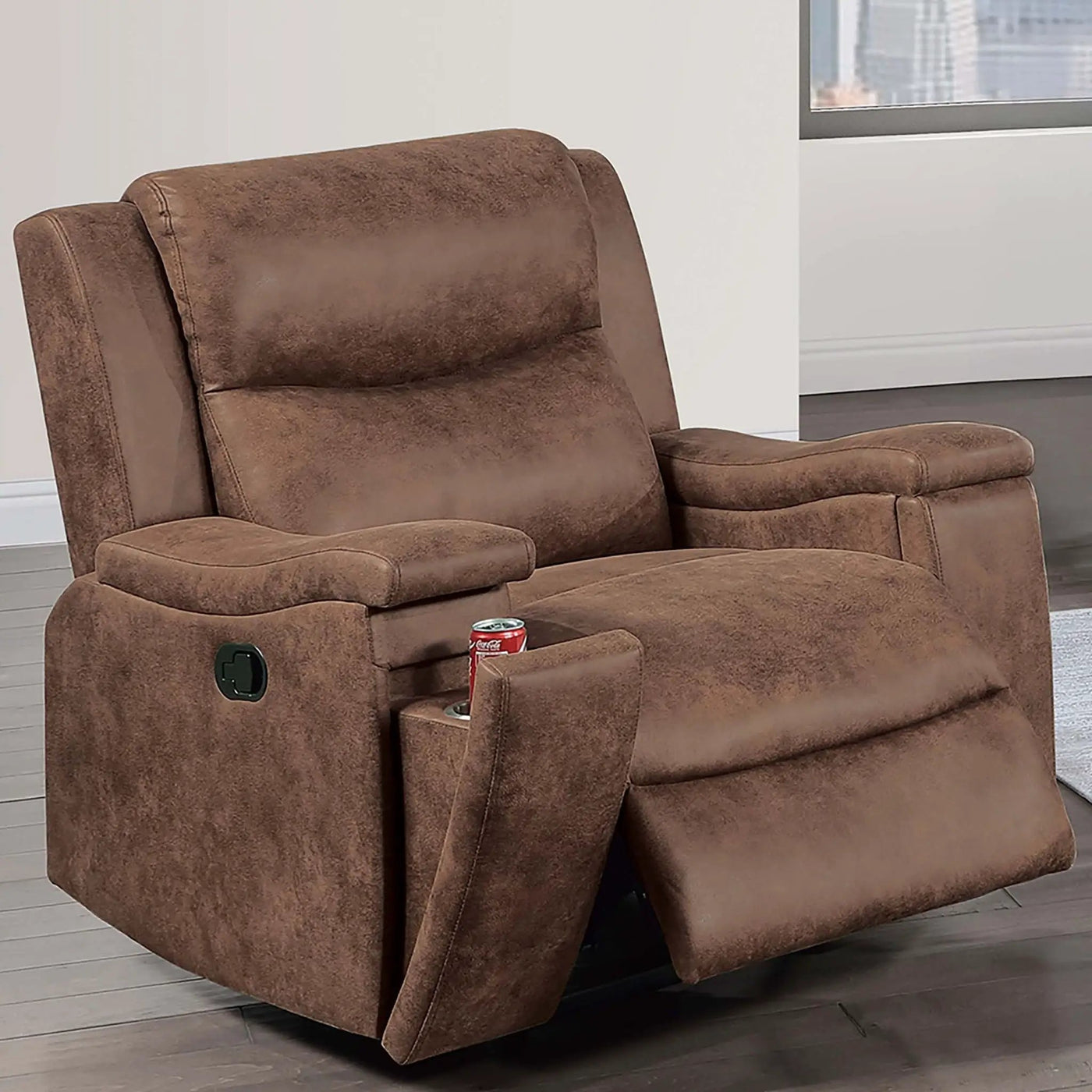 Modern Manual Motion Living Room Set & Hidden Cup Holders by HouseOfZazla