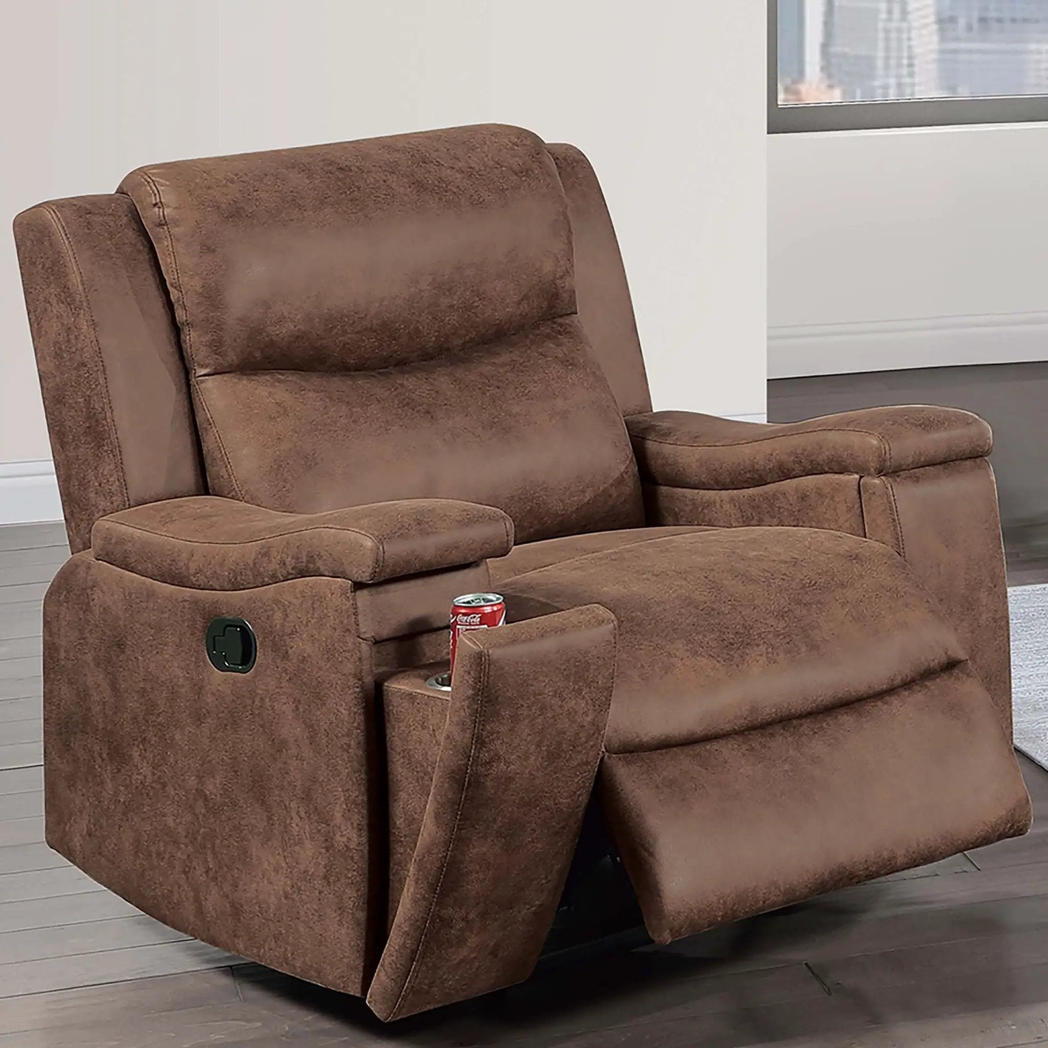 Modern Manual Motion Living Room Set & Hidden Cup Holders by HouseOfZazla