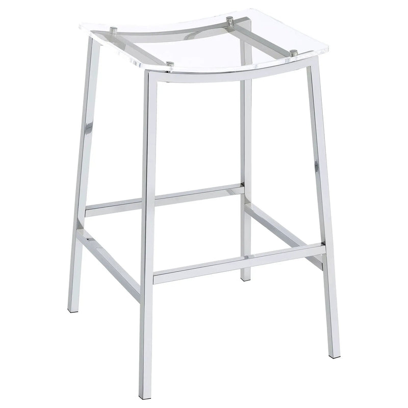 Staten - Backless Bar Stool (Set of 2) - Chrome by HouseOfZazla