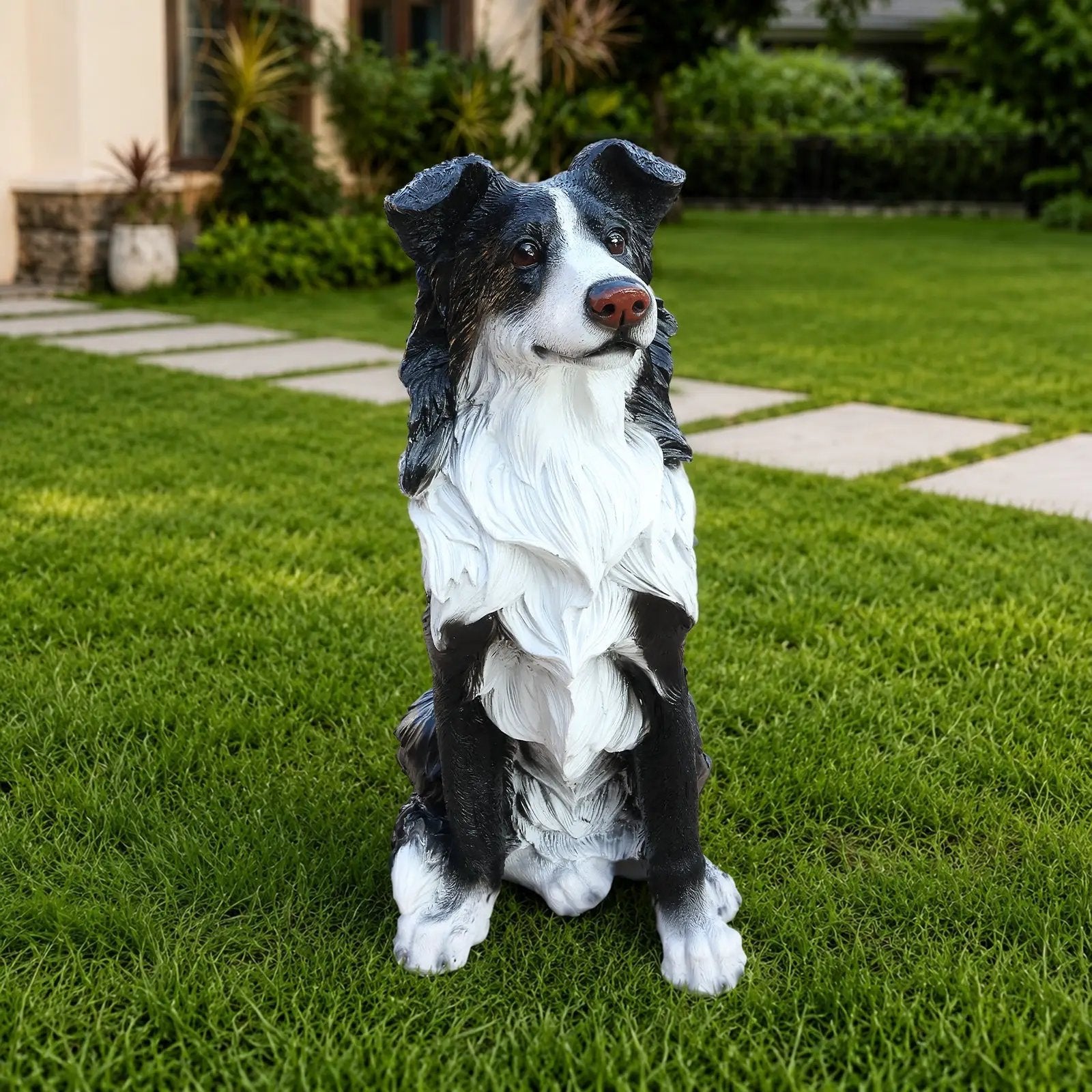 Outdoor Garden Border Collie Dog Statue Greeter by HouseOfZazla
