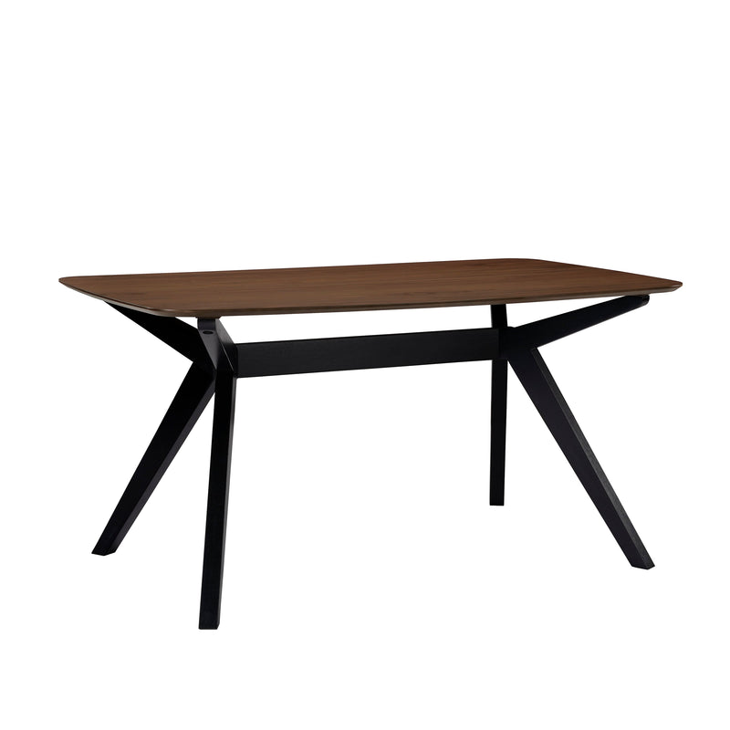 7-Pieces Upholstered Dining Set With Rubberwood Frame, Light Beige + Walnut + Black by HouseOfZazla