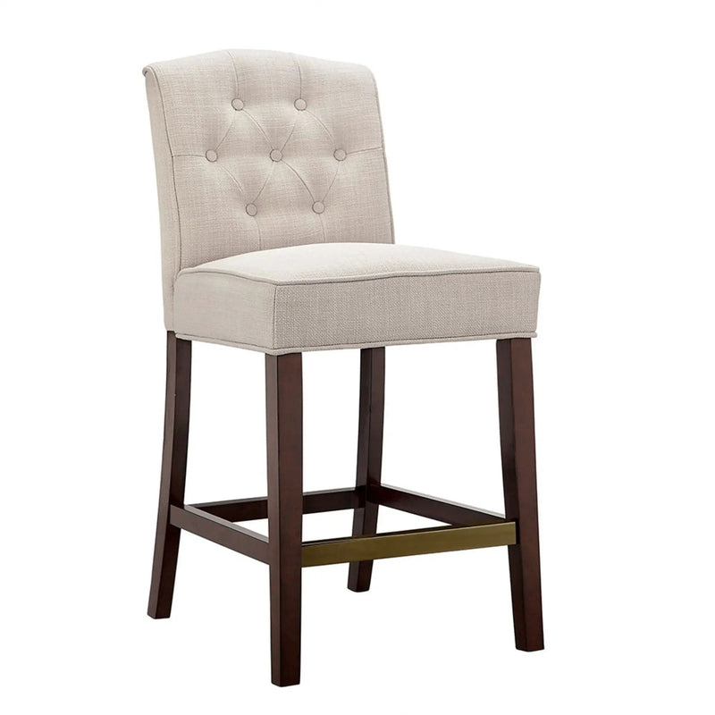 Tufted Counter Stool With Button Tufted Back - Tan by Unique Piece Furniture