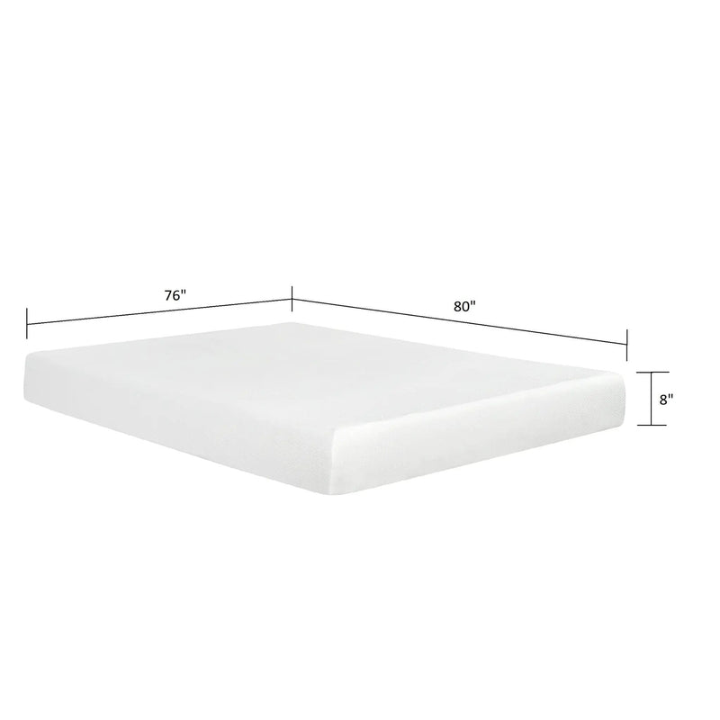 8" Plush Gel Memory Foam Mattress For Bed, Aloe Vera Cover by Unique Piece Furniture