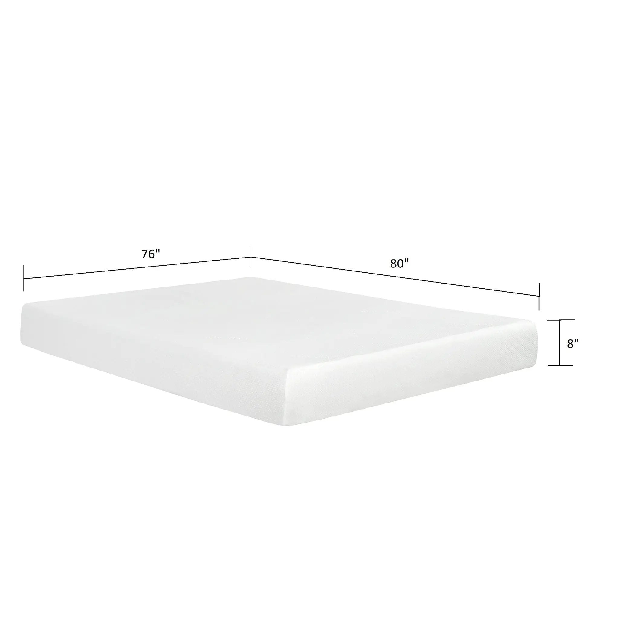 8" Plush Gel Memory Foam Mattress For Bed, Aloe Vera Cover by HouseOfZazla