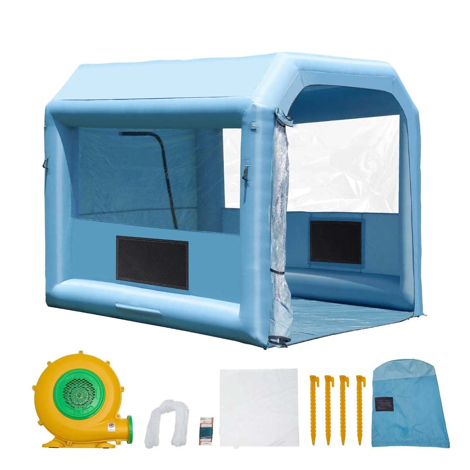Inflatable Paint Booth, 9.8 x 8.2 x 8.2 ft with Powerful Blower and Air Filter System by HouseOfZazla