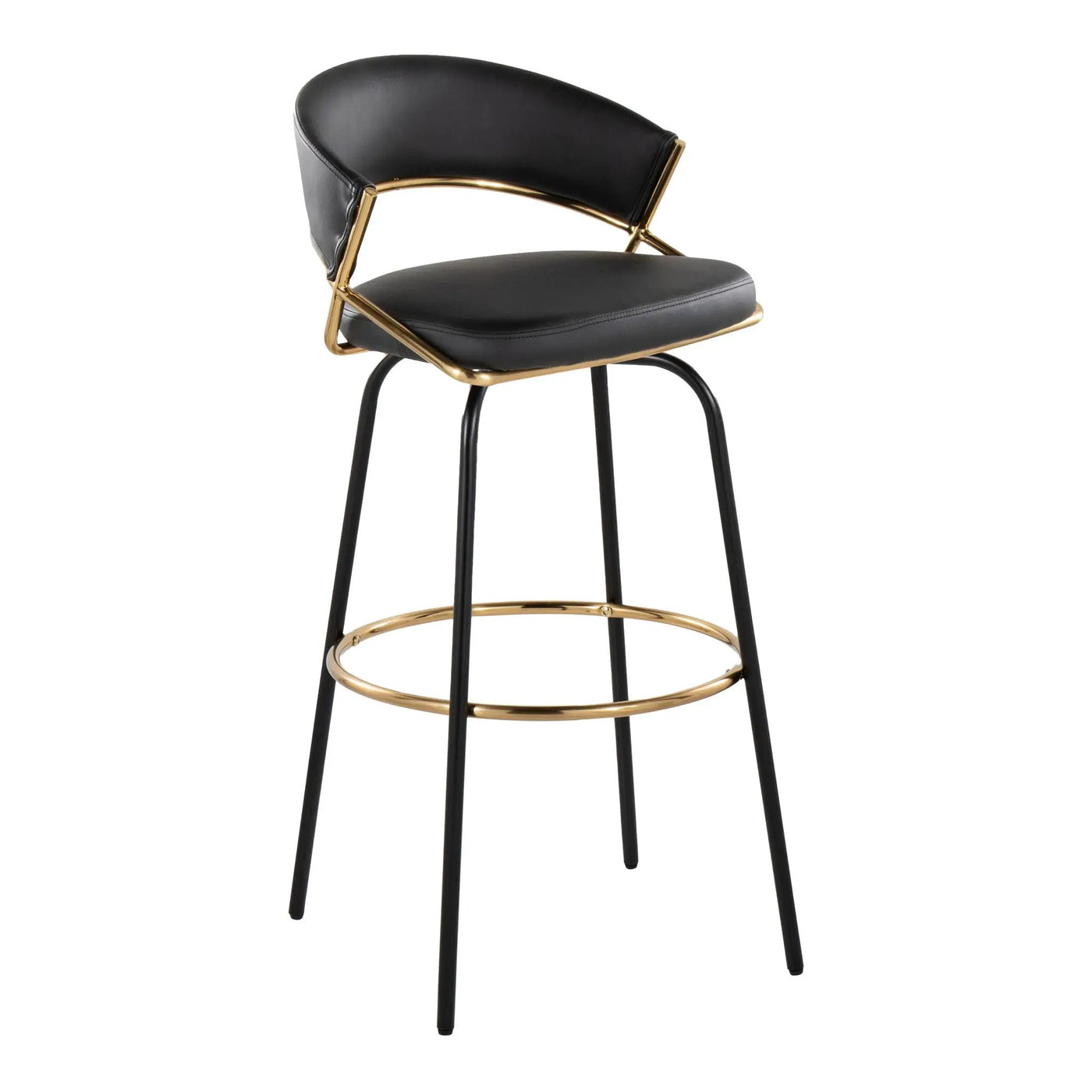 Jie - Fixed Height Contemporary Barstool With Swivel Round Footrest (Set of 2) by HouseOfZazla