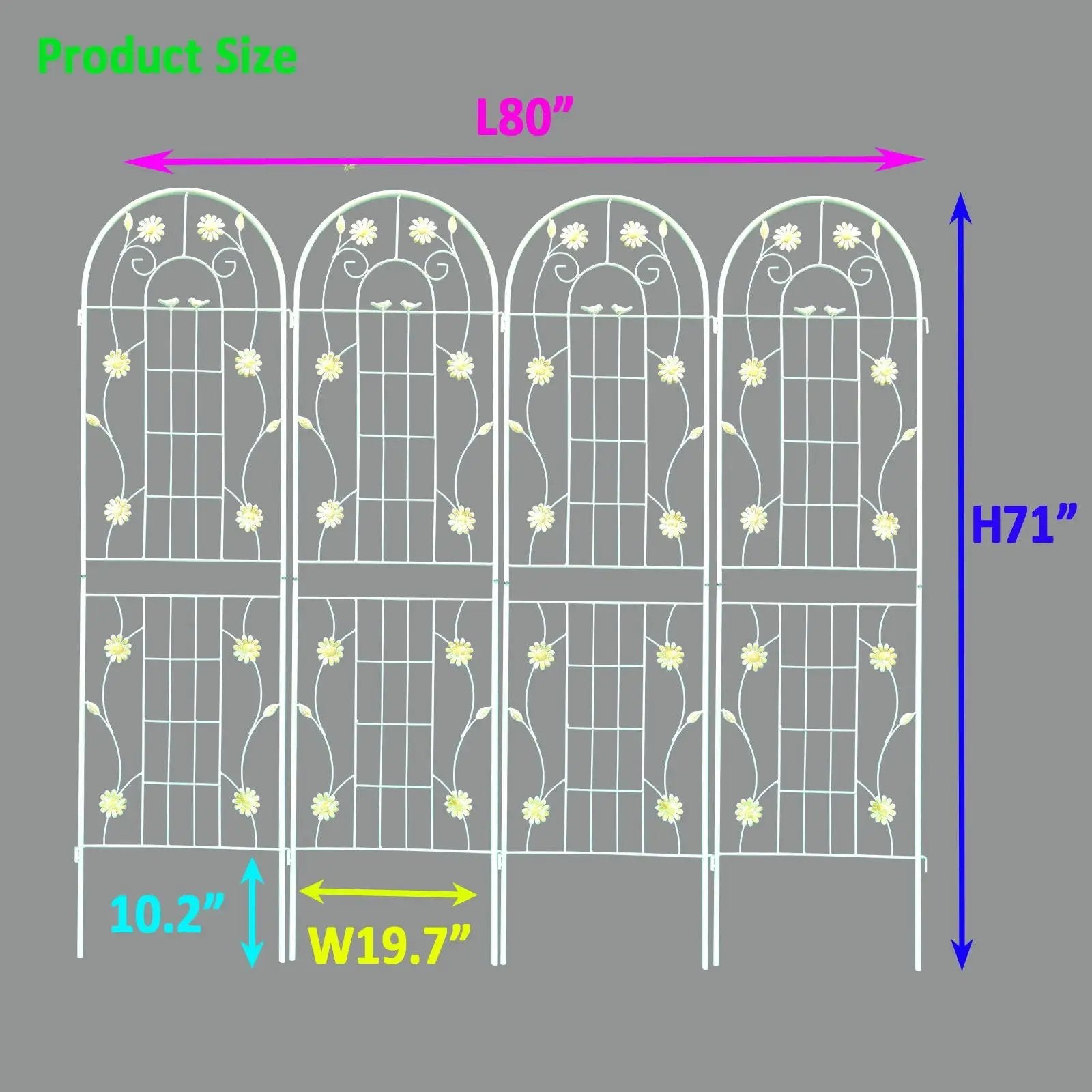 Metal Garden Trellis Rustproof Trellis For Climbing Plant Outdoor Flower Support by HouseOfZazla