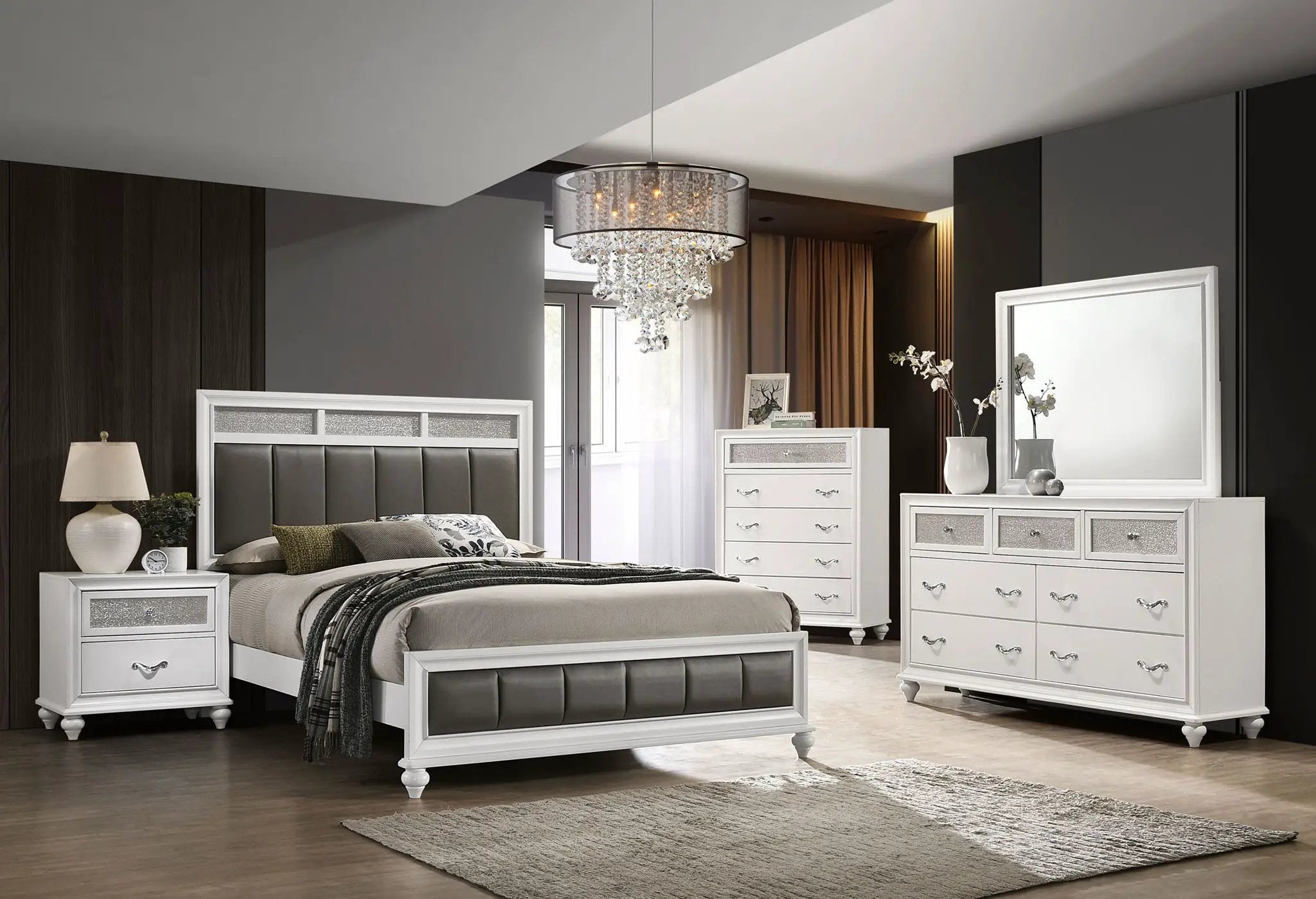 Barzini 5-piece California King Bedroom Set White by Unique Piece Furniture