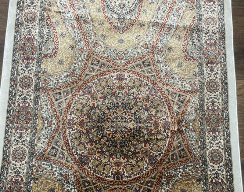 Turkish Silk Runner Rug 2.6 x 13, Dome Design, Hereke Runner, Bamboo Silk, New by Jewel Rugs