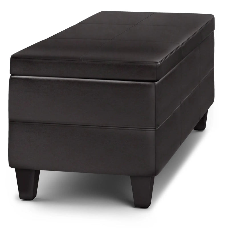 Avalon - Lift Top Rectangular Storage Ottoman - Tanners Brown by HouseOfZazla