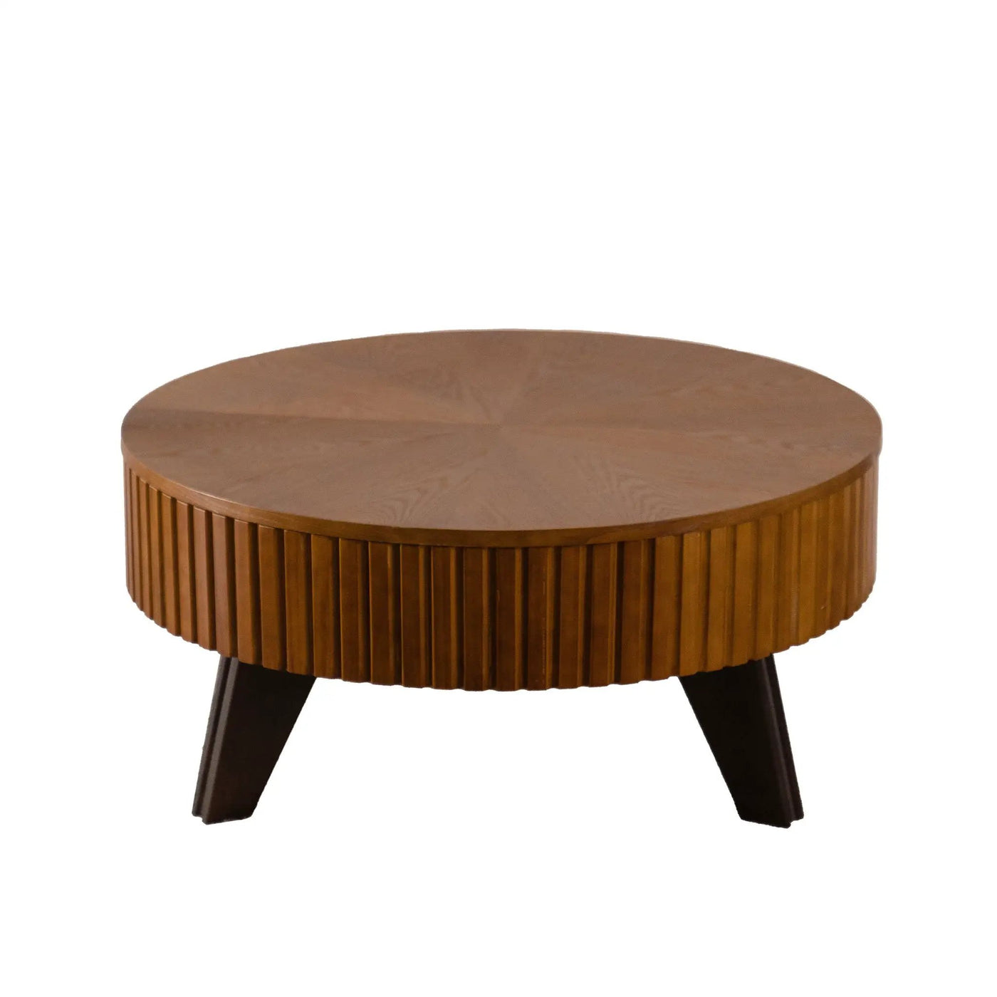 Round Retro Coffee With Solid Wood Legs by Unique Piece Furniture