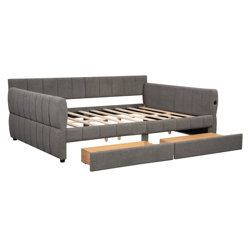 Upholstered Platform Bed With USB Charging by Unique Piece Furniture