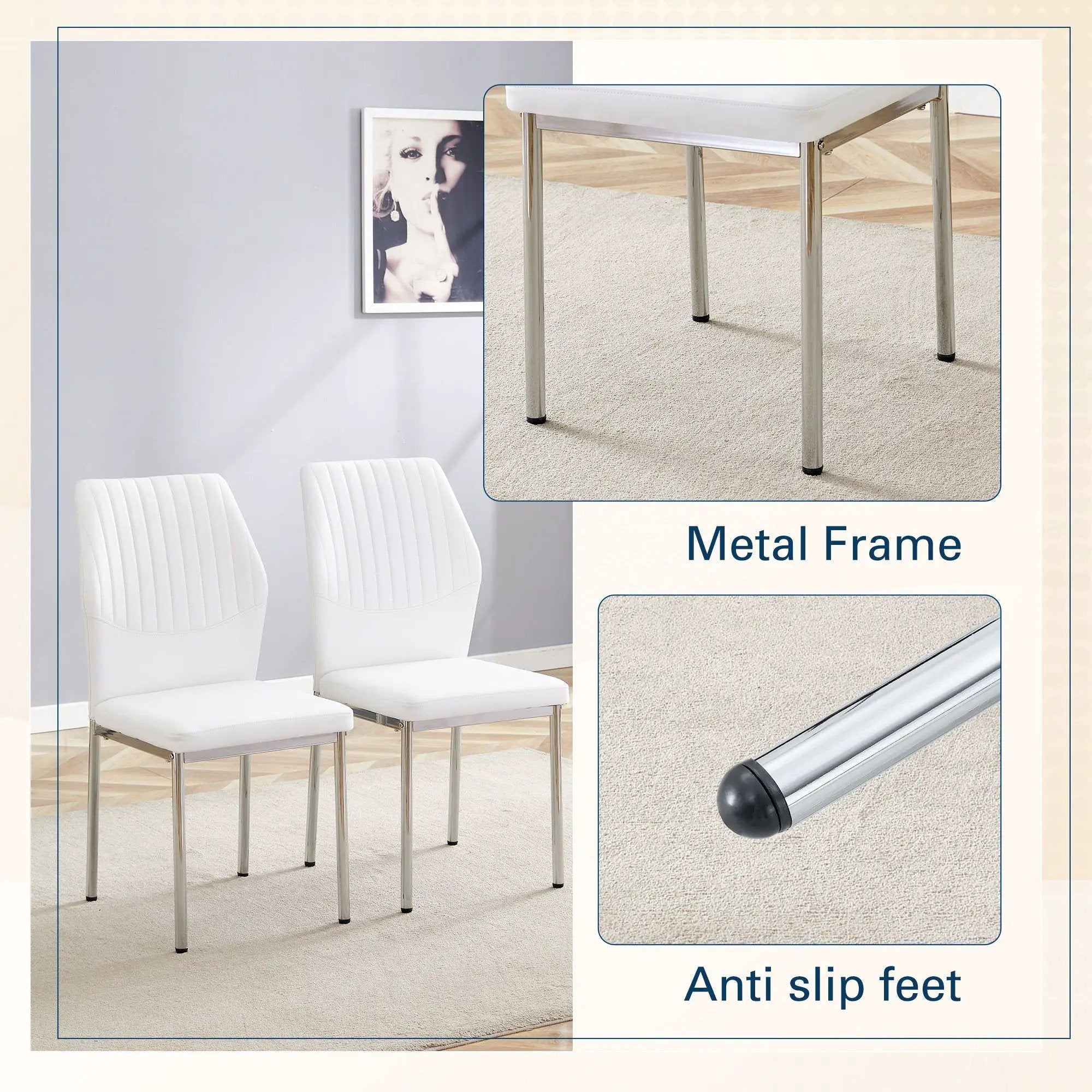 Luxury Simple High Resilience Dining Chair With Metal Legs by HouseOfZazla