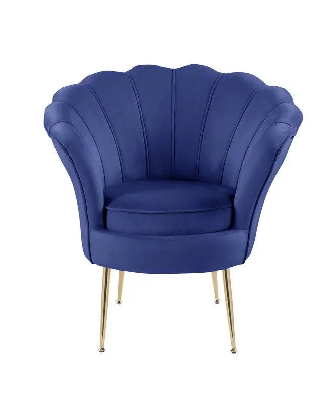 Angelina - Scalloped Back Barrel Accent Chair With Metal Legs by Unique Piece Furniture