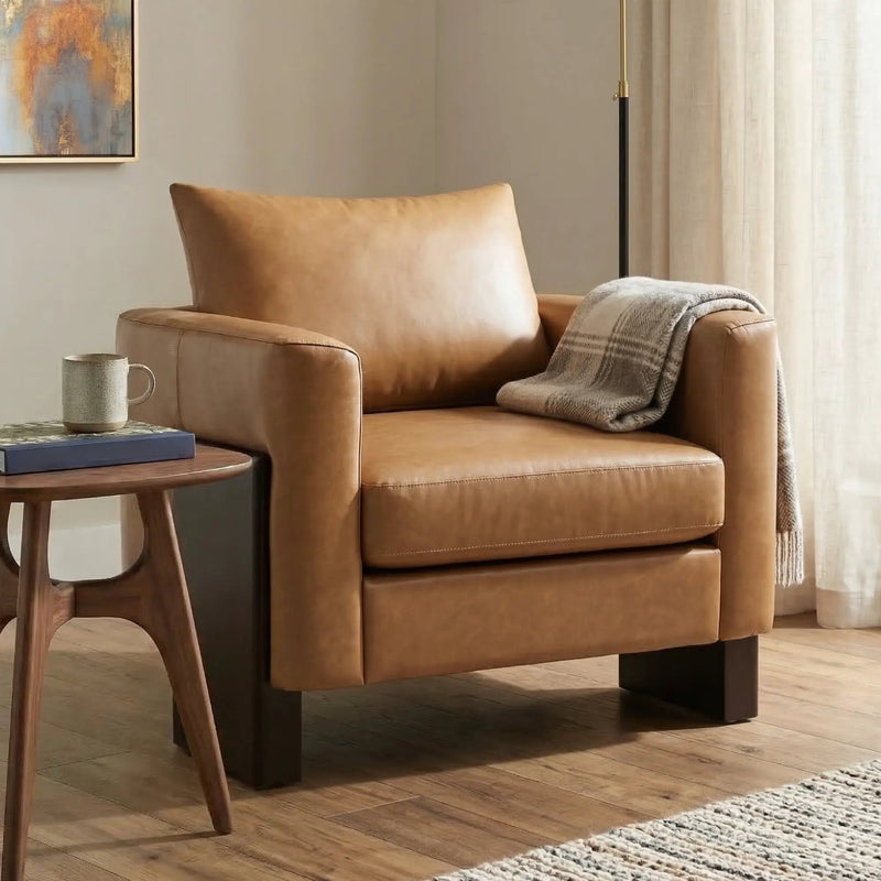 Modern Accent Chair Stylish Club Chair Armchair with Rubberwood Legs for Living Room, Bedroom, or Office by HouseOfZazla