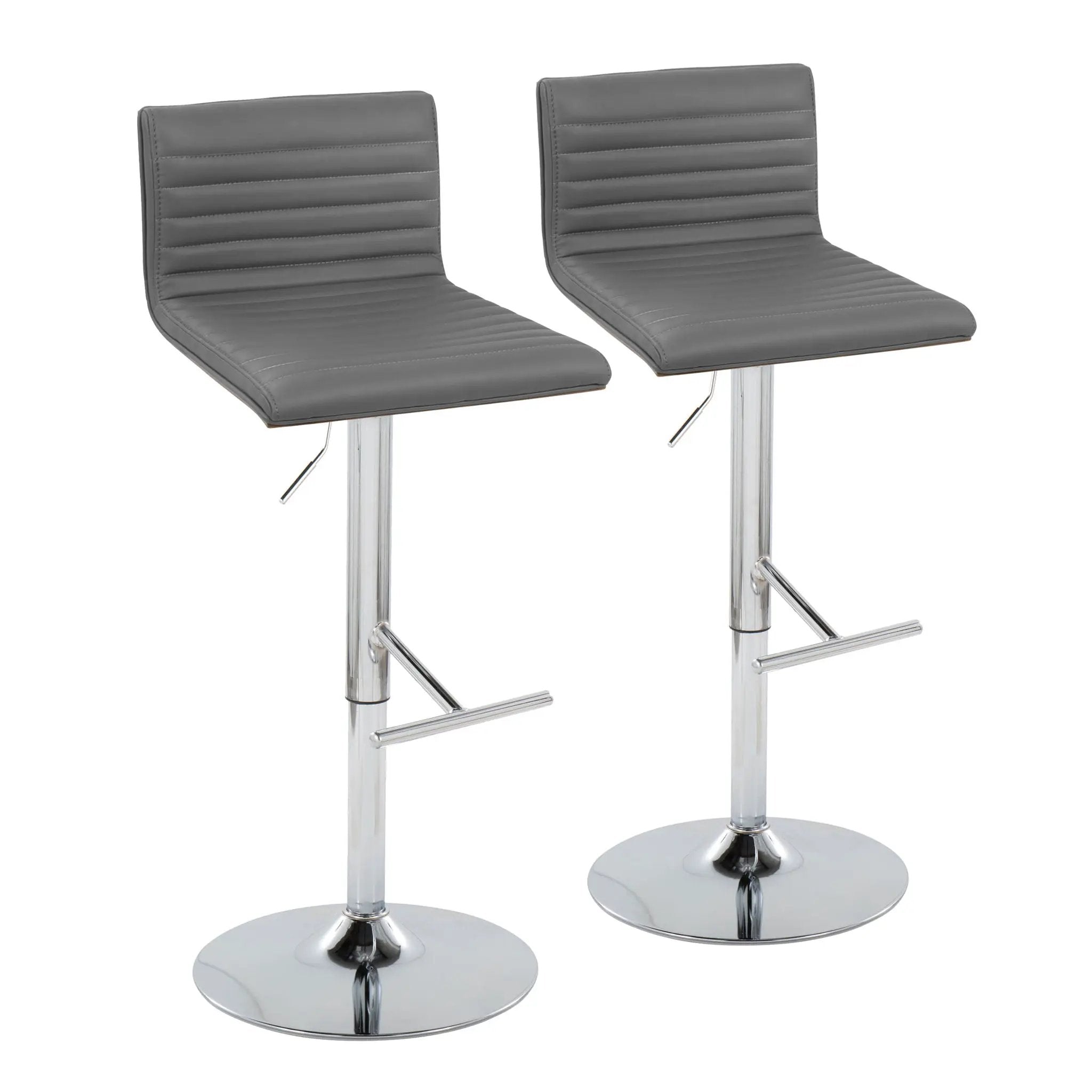 Mason - Contemporary Adjustable Barstool & Swivel With Straight T Footrest (Set of 2) by Unique Piece Furniture