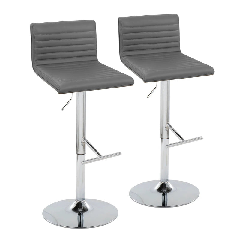 Mason - Contemporary Adjustable Barstool & Swivel With Straight T Footrest (Set of 2) by HouseOfZazla