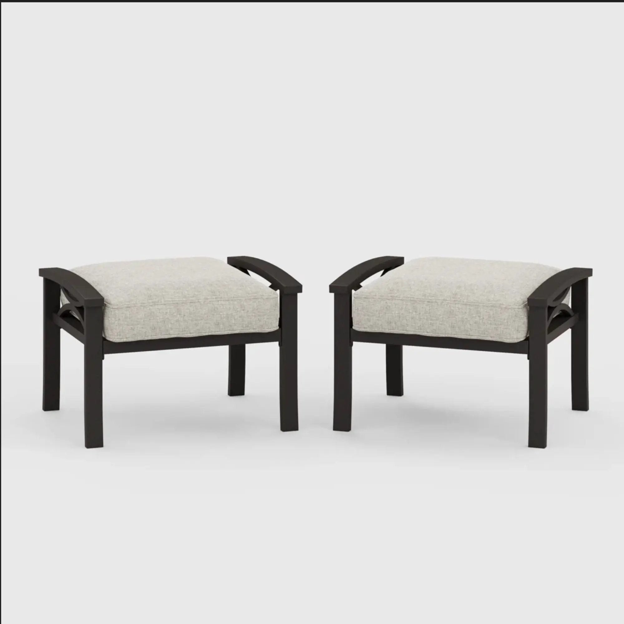 Modern All-Weather Ottomans With Cushions (Set of 2) by HouseOfZazla
