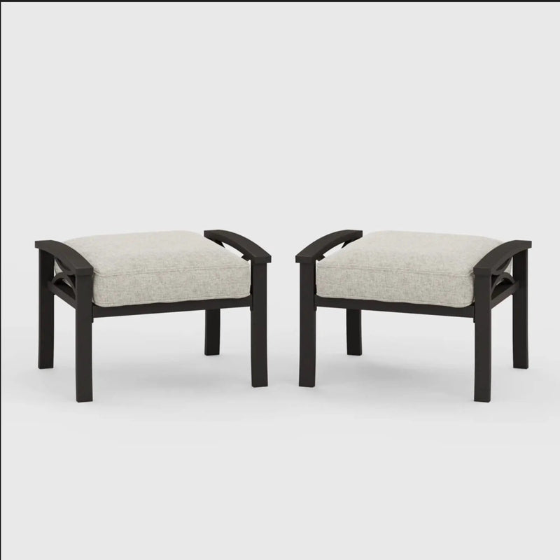 Modern All-Weather Ottomans With Cushions (Set of 2) by HouseOfZazla